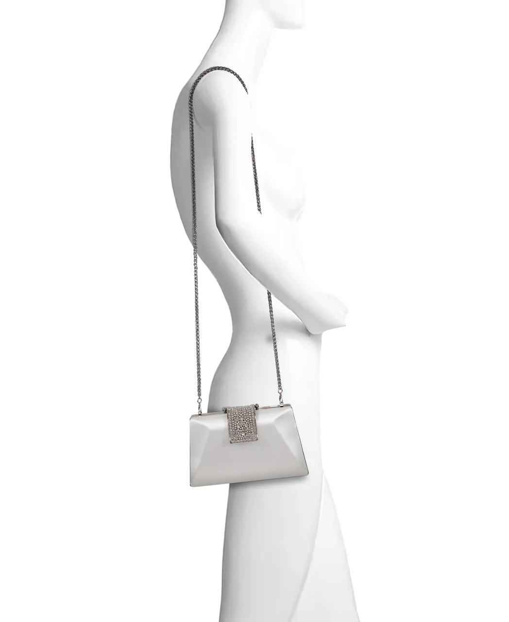 Amira Satin Faceted Trapezoid Minaudiere - Image 10