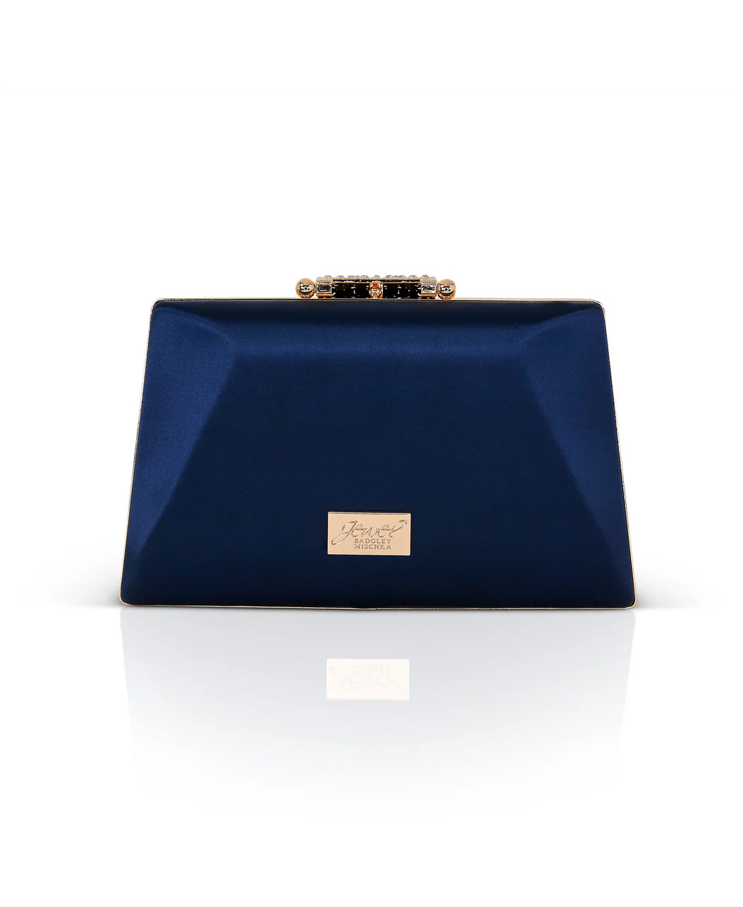 Amira Satin Faceted Trapezoid Minaudiere - Image 3