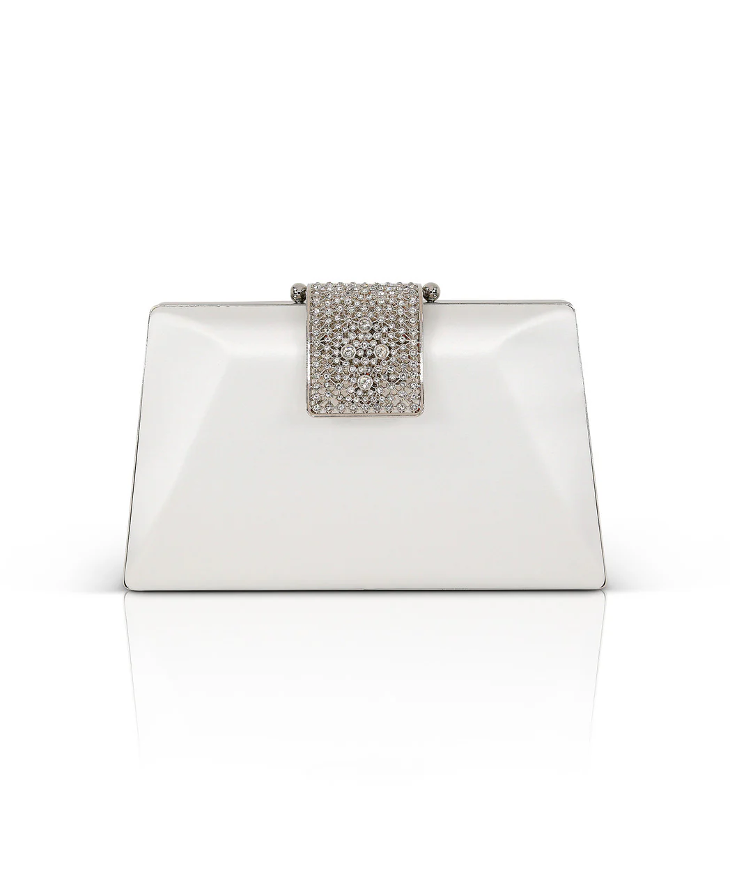 Amira Satin Faceted Trapezoid Minaudiere - Image 6