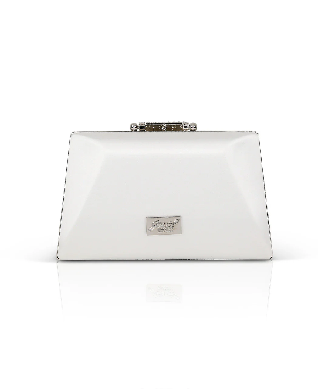 Amira Satin Faceted Trapezoid Minaudiere - Image 8