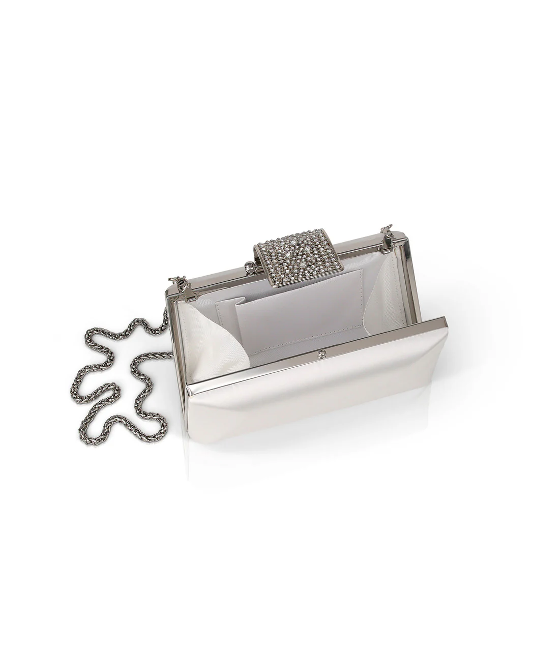 Amira Satin Faceted Trapezoid Minaudiere - Image 9