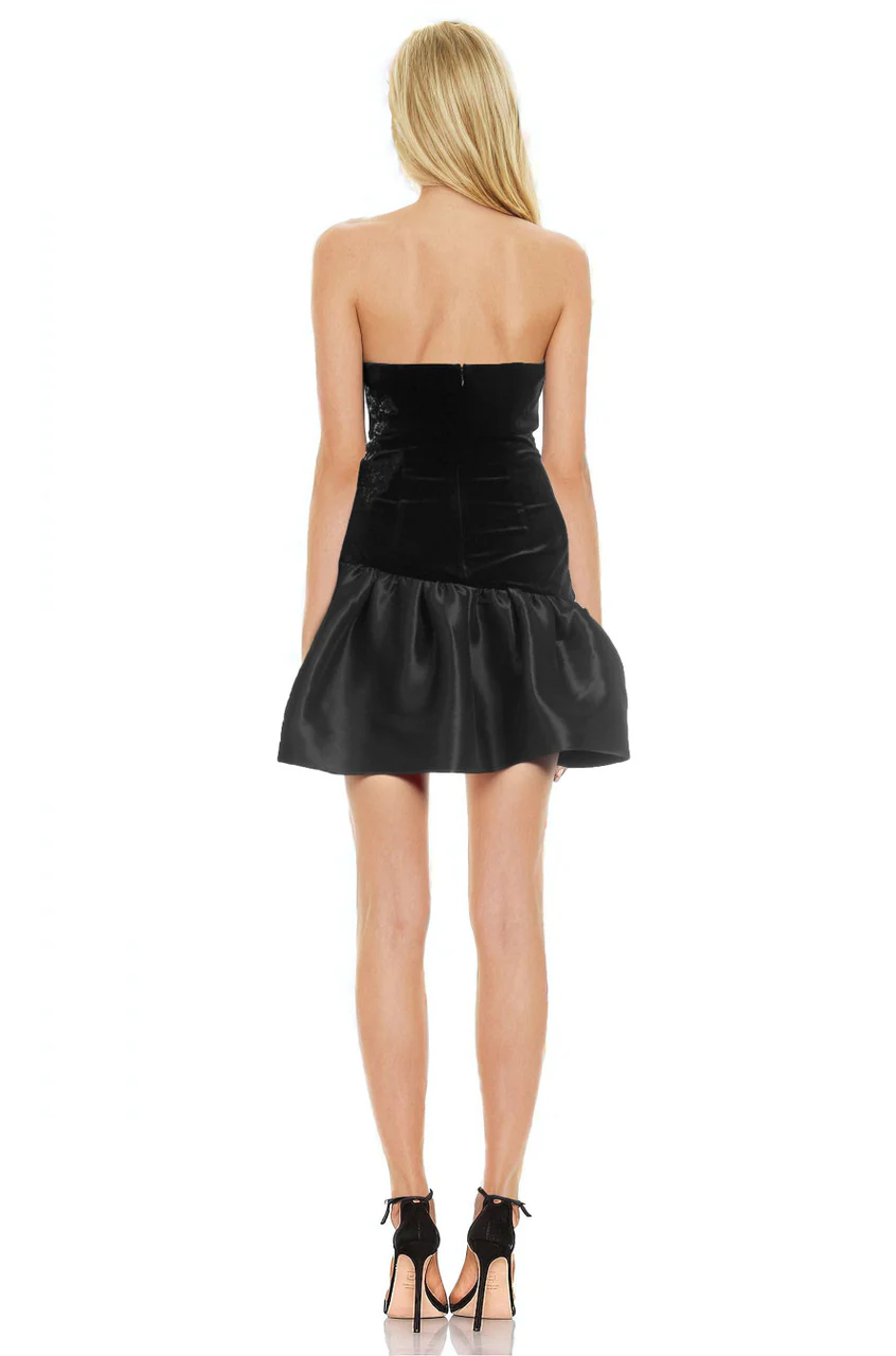 Brighton Strapless Bubble Hem Mini Dress - Image 3