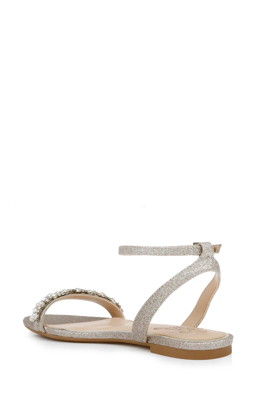 Daria Pearl and Crystal Flat Sandals - Image 10