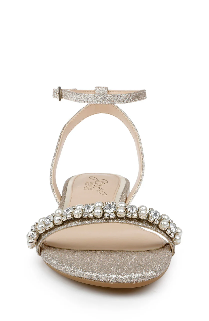 Daria Pearl and Crystal Flat Sandals - Image 11