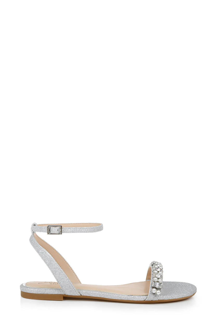 Daria Pearl and Crystal Flat Sandals - Image 16