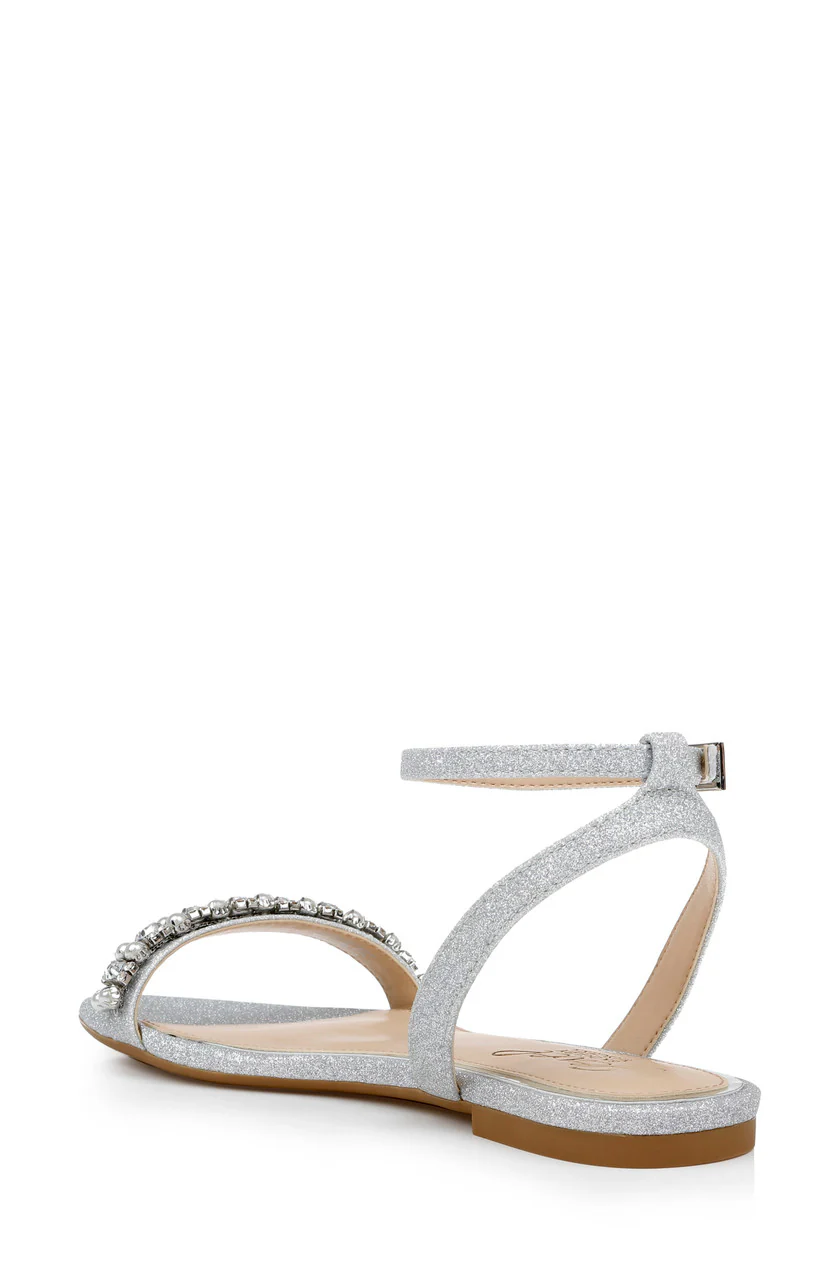 Daria Pearl and Crystal Flat Sandals - Image 17