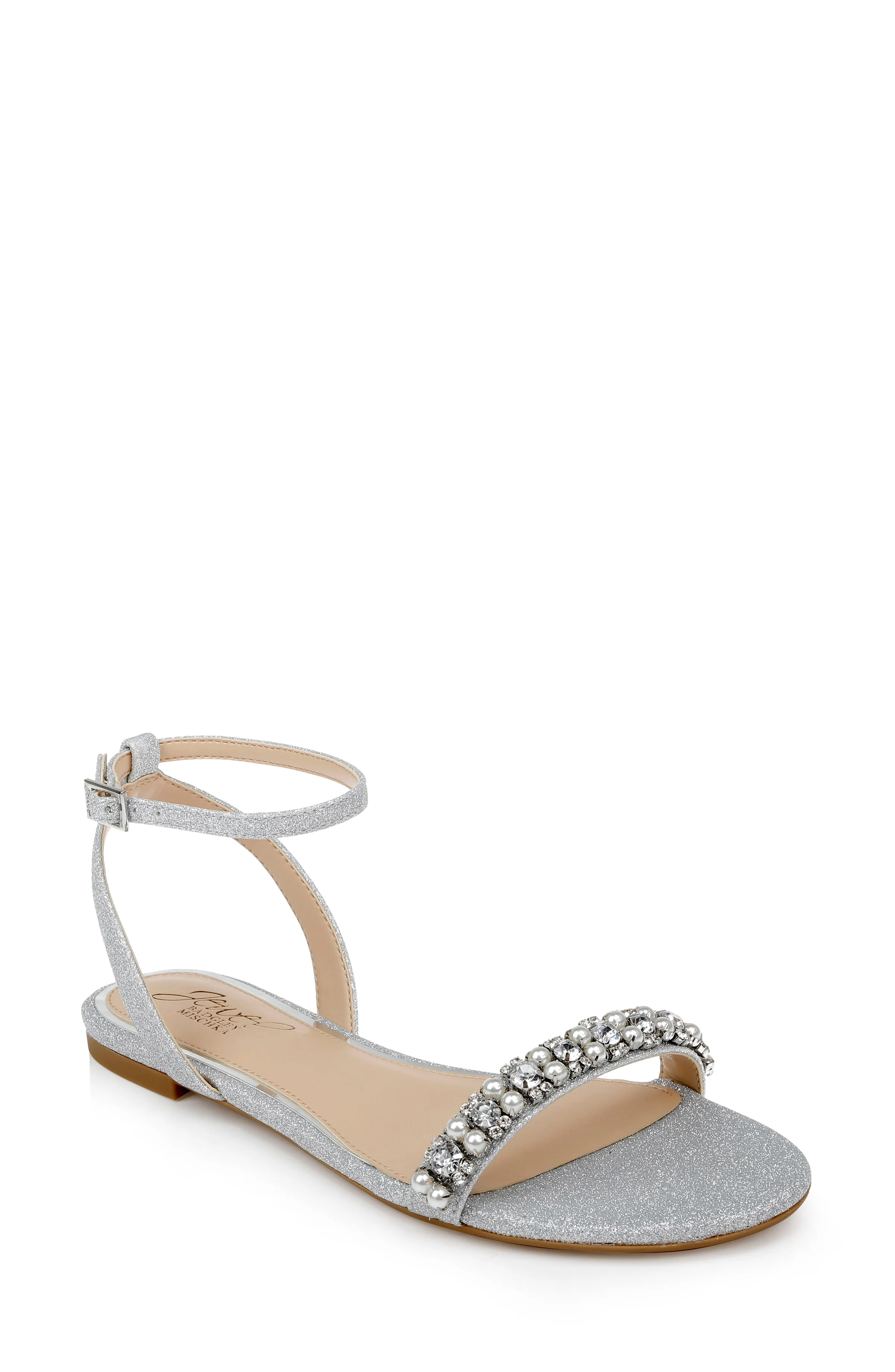 Daria Pearl and Crystal Flat Sandals - Image 22