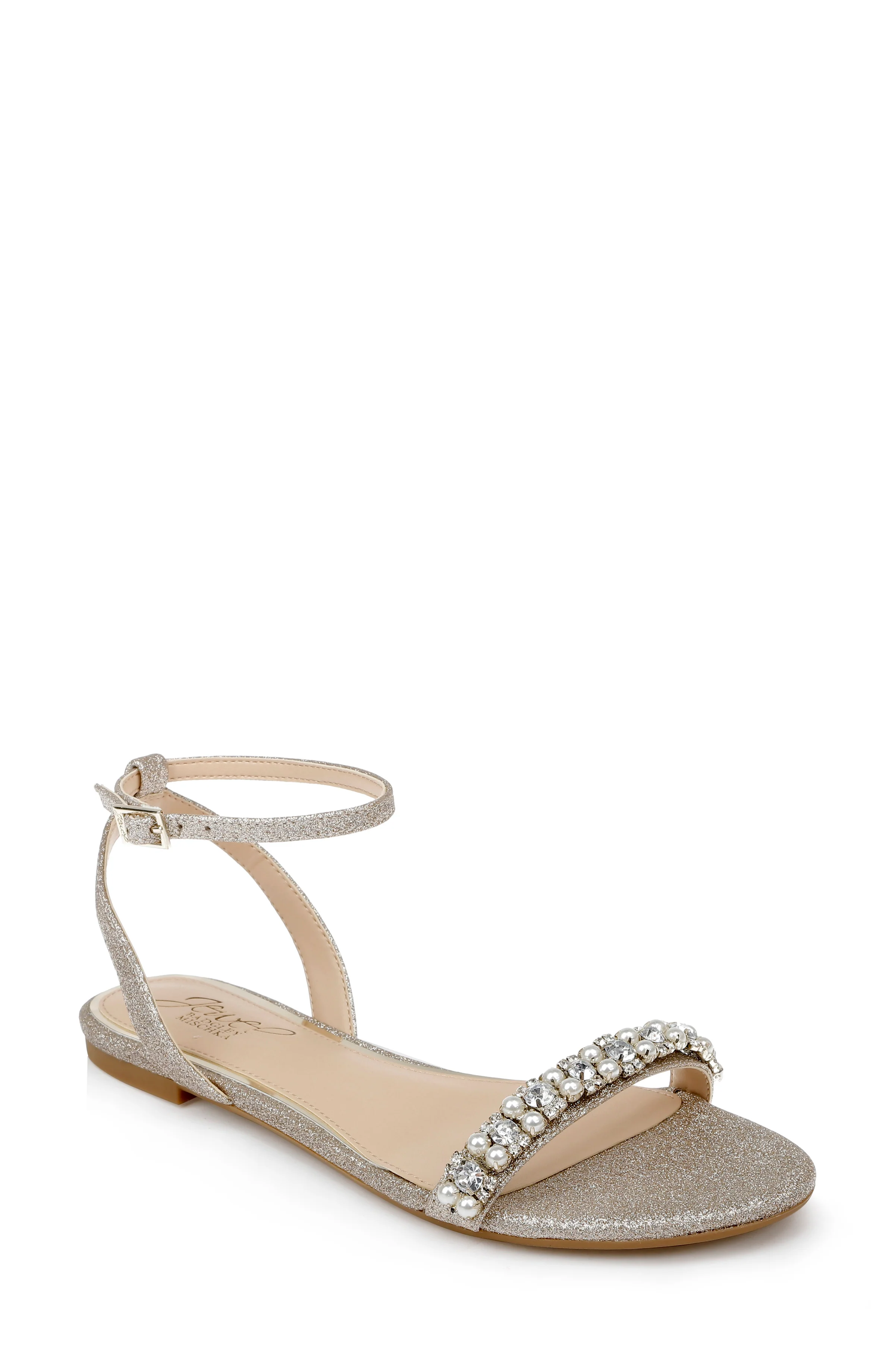 Daria Pearl and Crystal Flat Sandals - Image 43