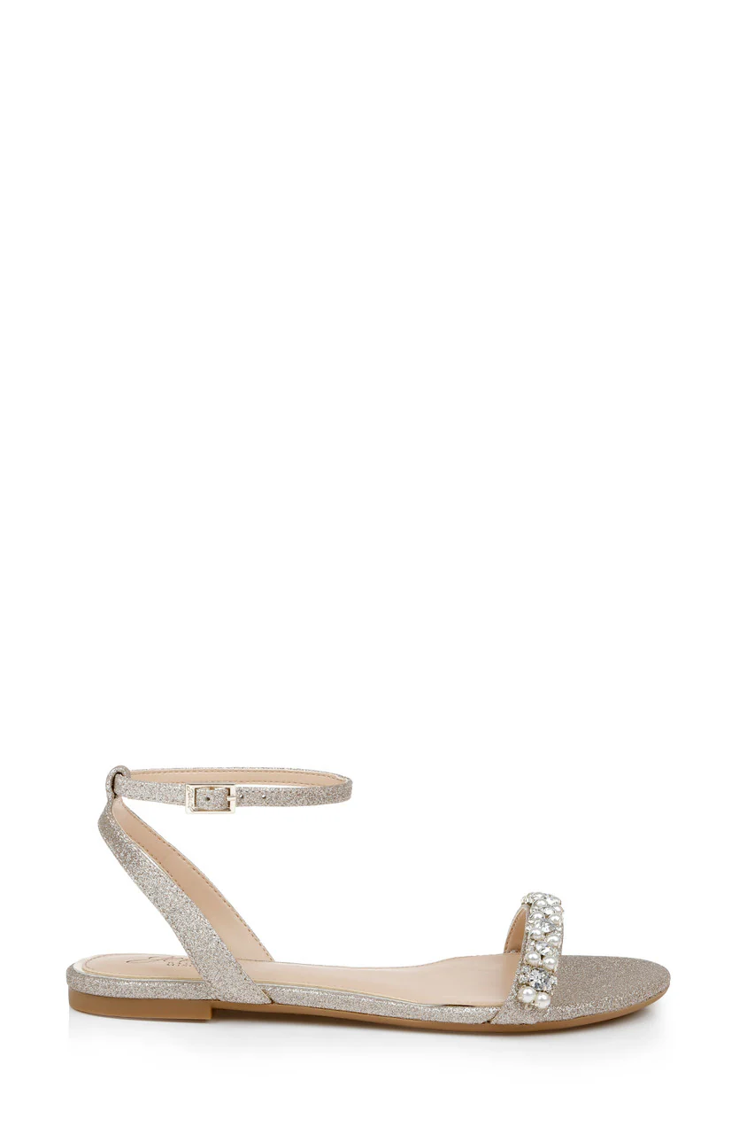 Daria Pearl and Crystal Flat Sandals - Image 9