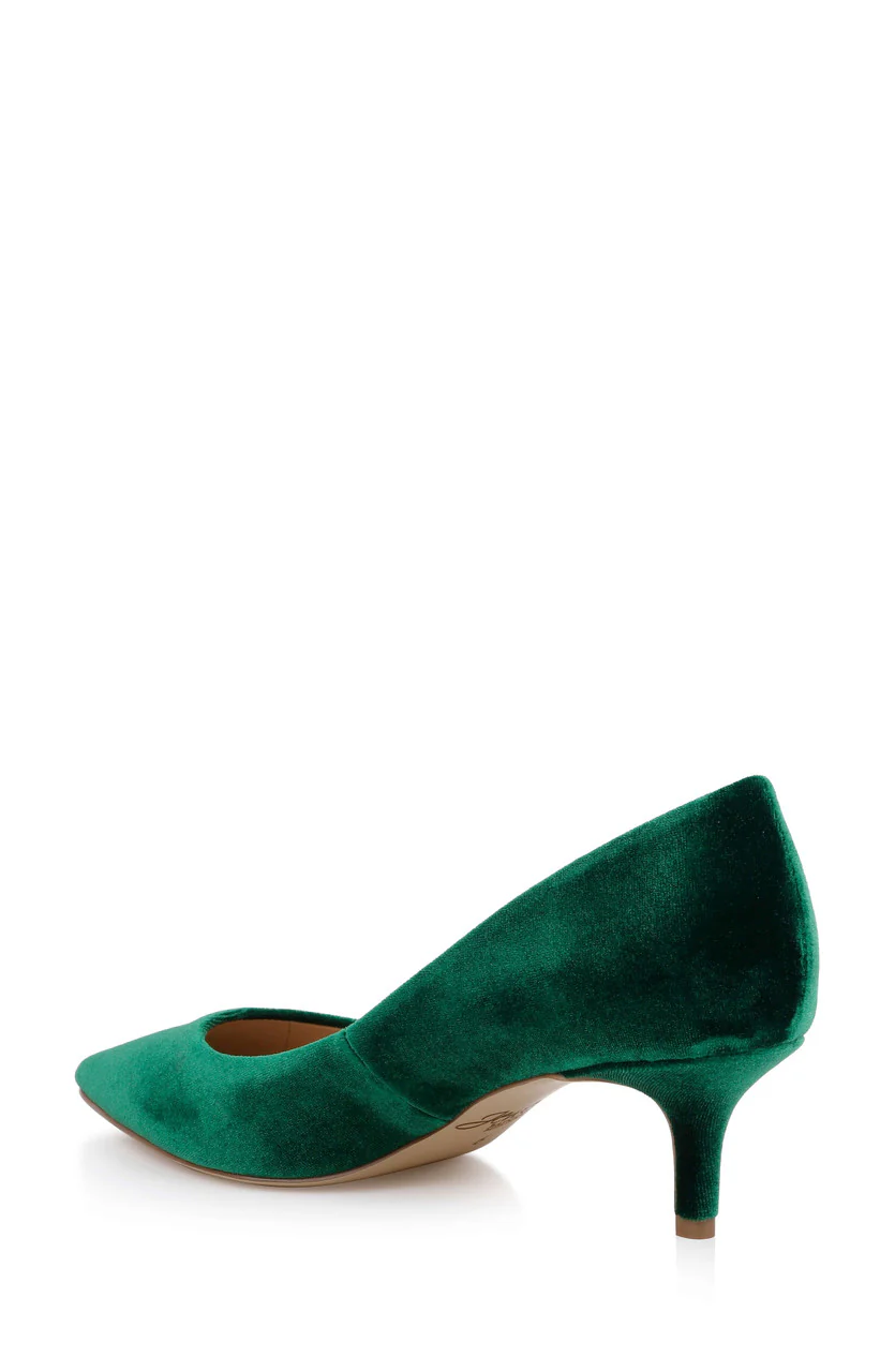Enola Velvet Kitten Heel Pumps - Image 11