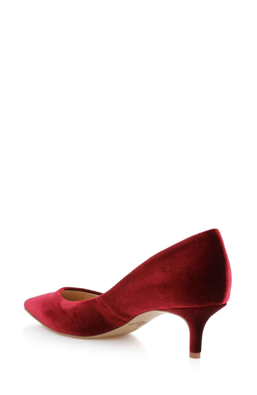 Enola Velvet Kitten Heel Pumps - Image 12