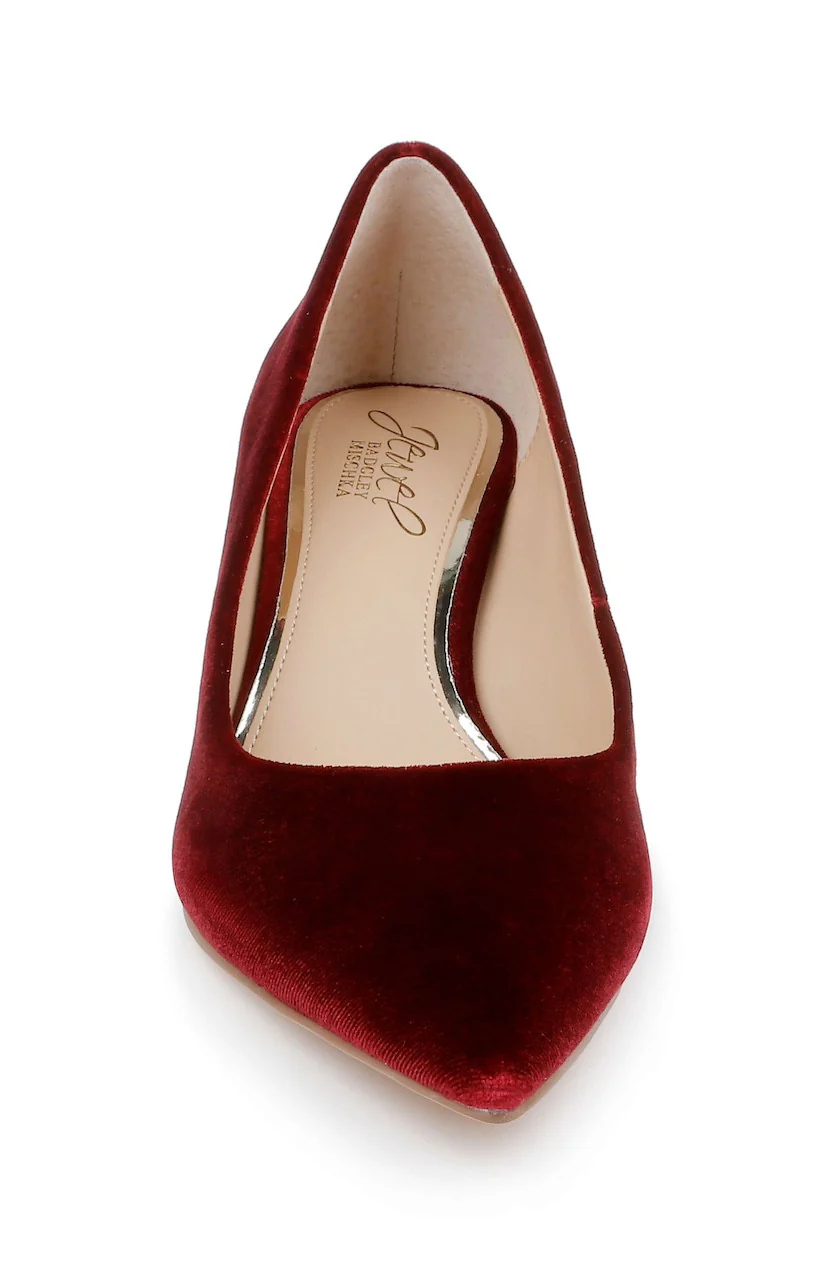 Enola Velvet Kitten Heel Pumps - Image 14