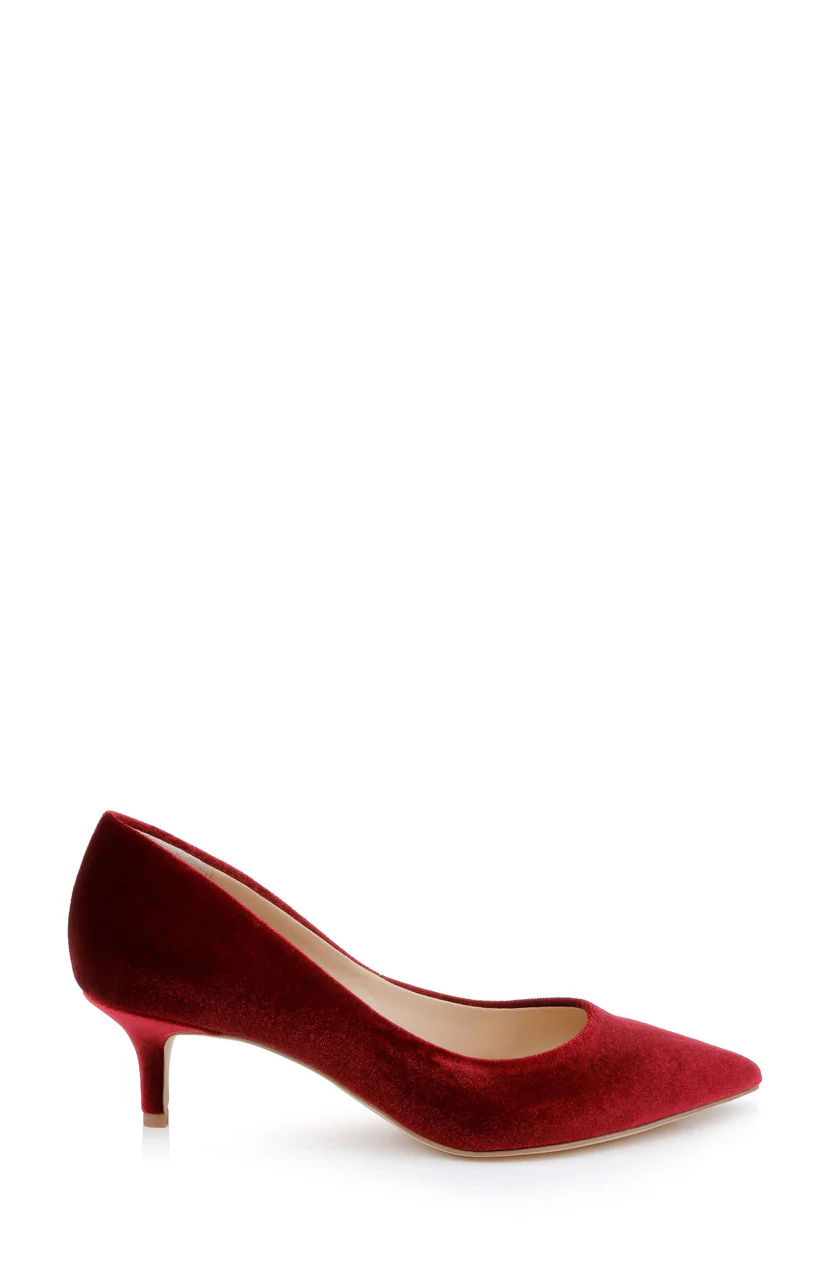 Enola Velvet Kitten Heel Pumps - Image 23