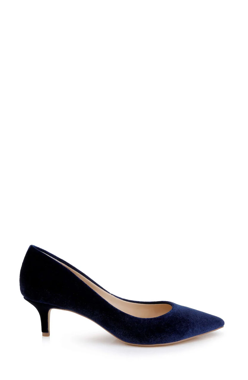 Enola Velvet Kitten Heel Pumps - Image 3