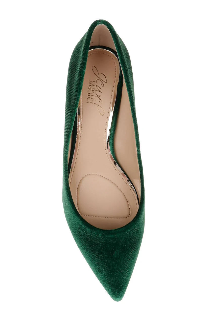 Enola Velvet Kitten Heel Pumps - Image 30