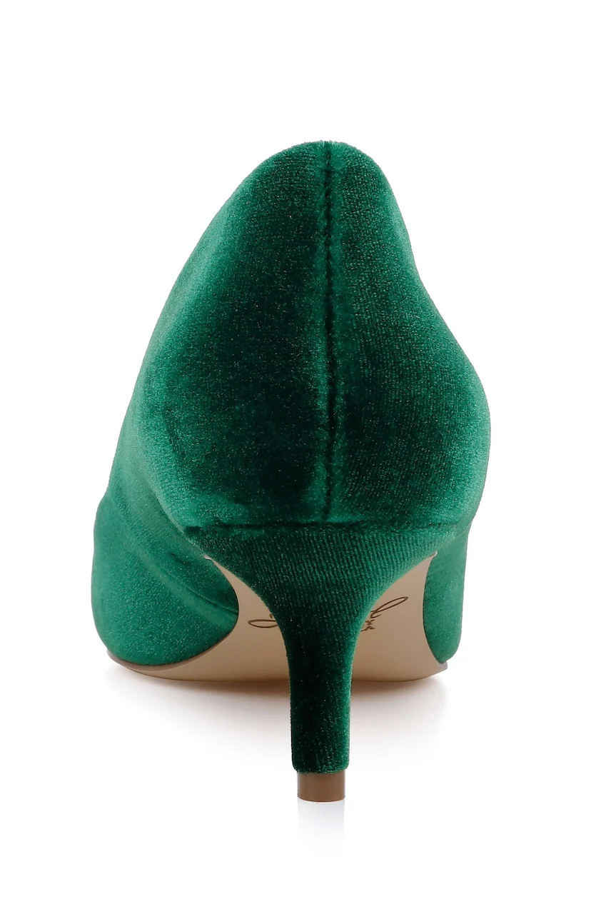 Enola Velvet Kitten Heel Pumps - Image 34