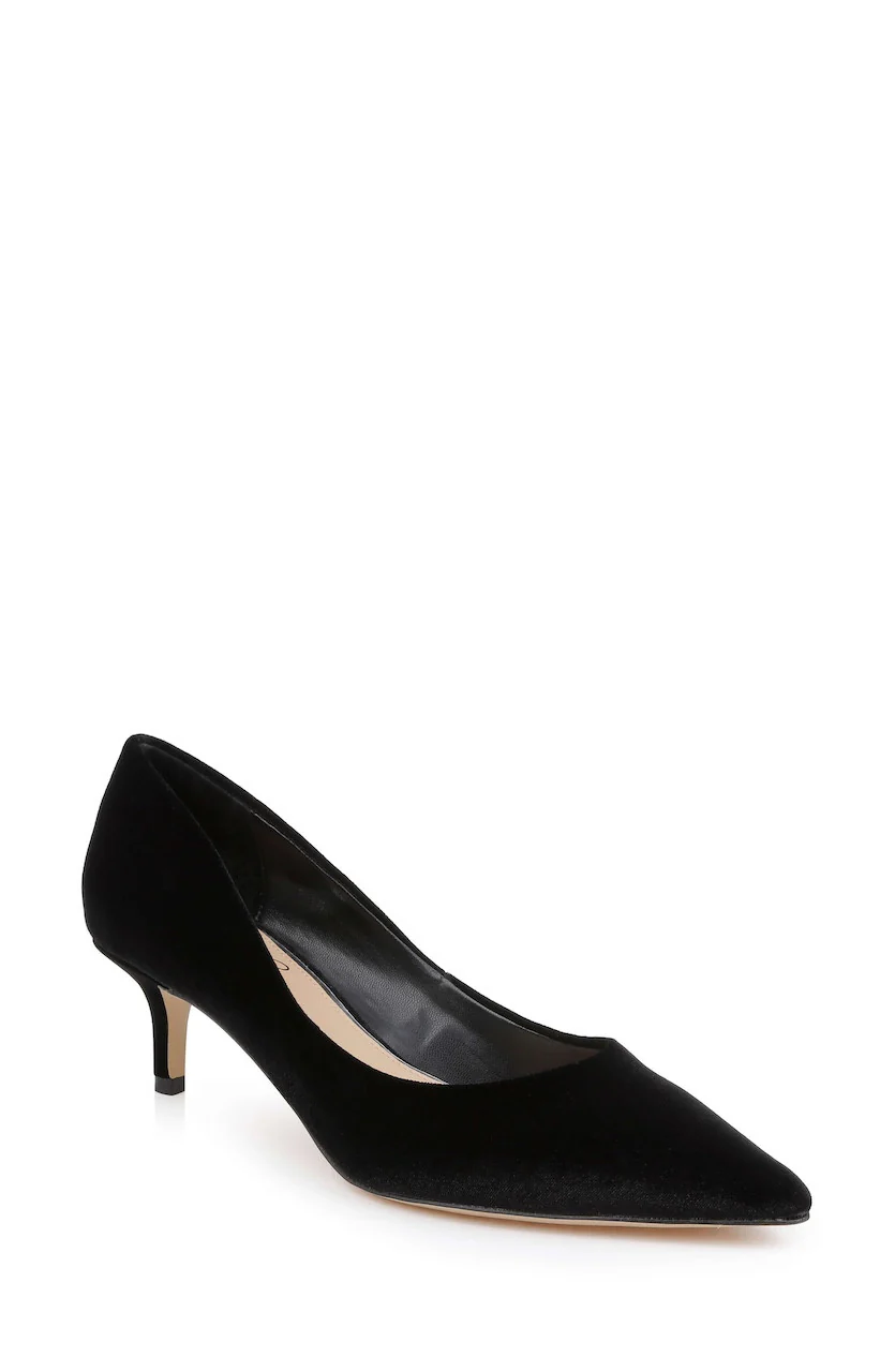 Enola Velvet Kitten Heel Pumps - Image 44