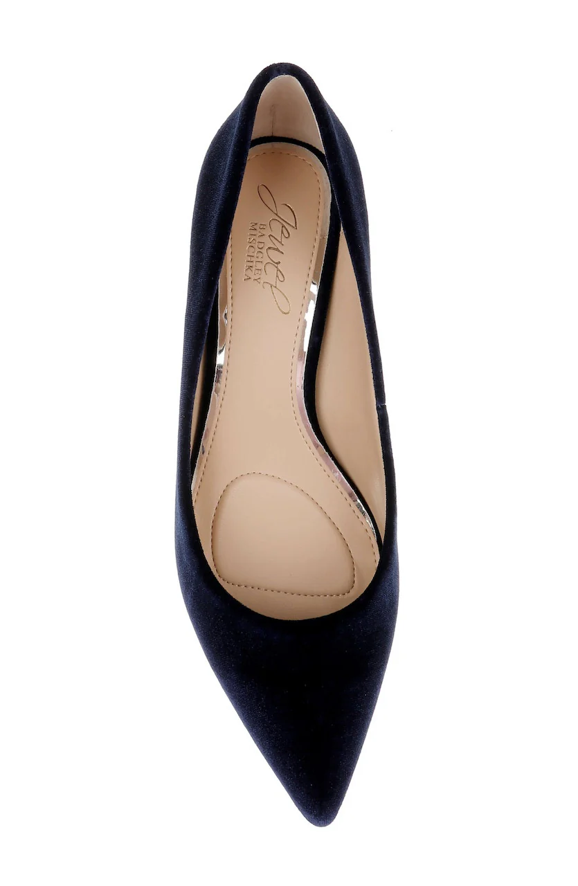Enola Velvet Kitten Heel Pumps - Image 5