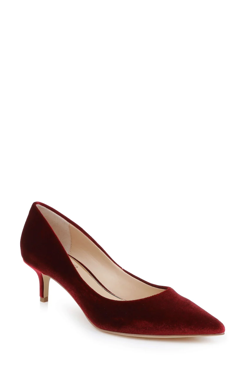 Enola Velvet Kitten Heel Pumps - Image 68