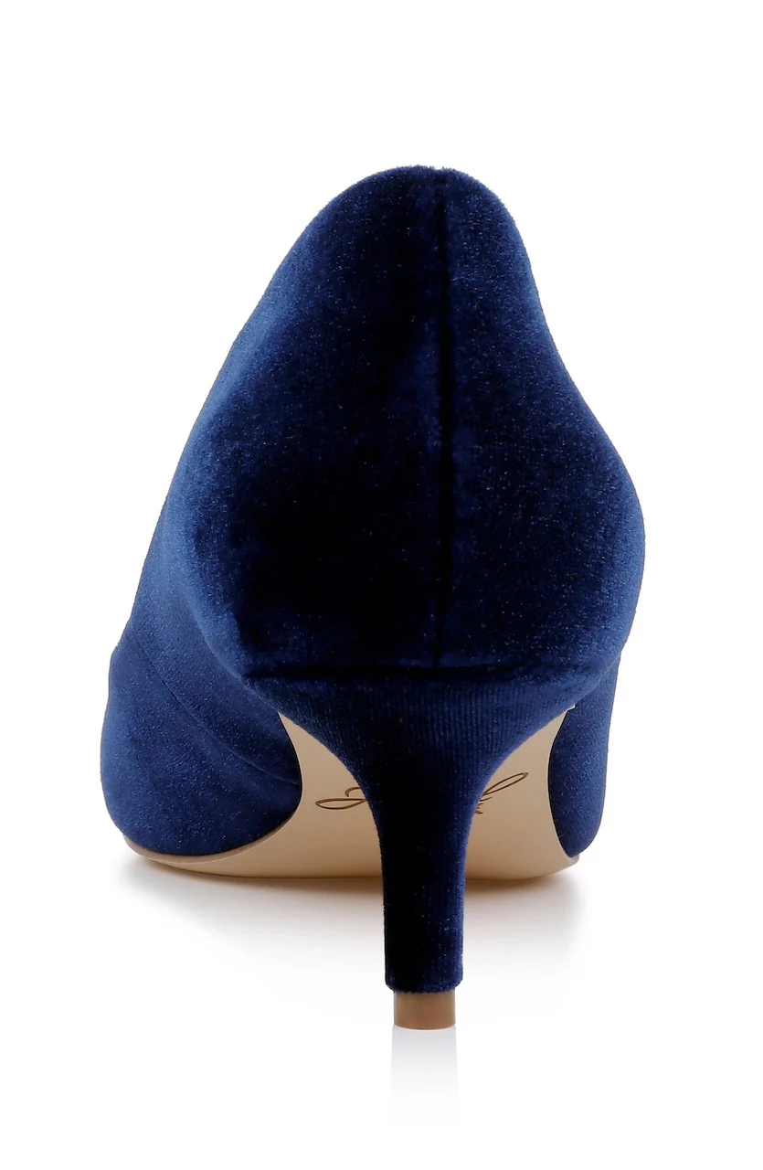 Enola Velvet Kitten Heel Pumps - Image 7