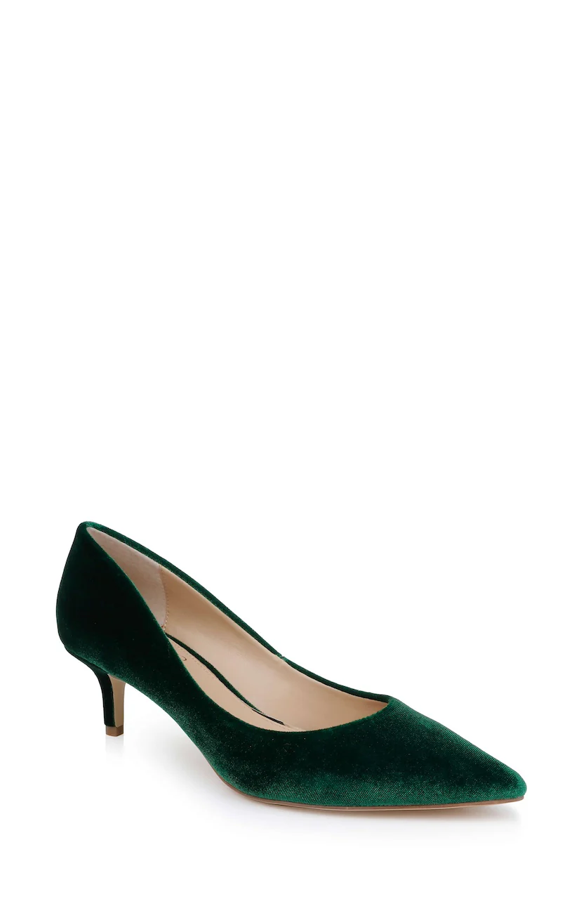 Enola Velvet Kitten Heel Pumps - Image 74