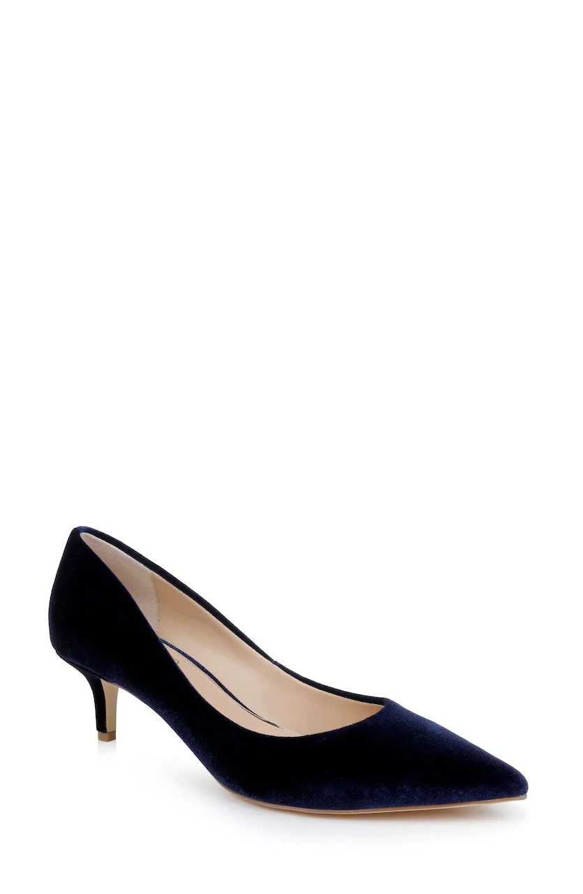 Enola Velvet Kitten Heel Pumps - Image 89