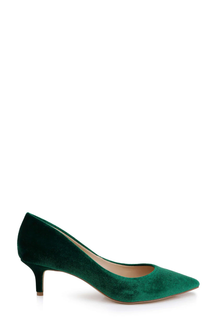 Enola Velvet Kitten Heel Pumps - Image 9