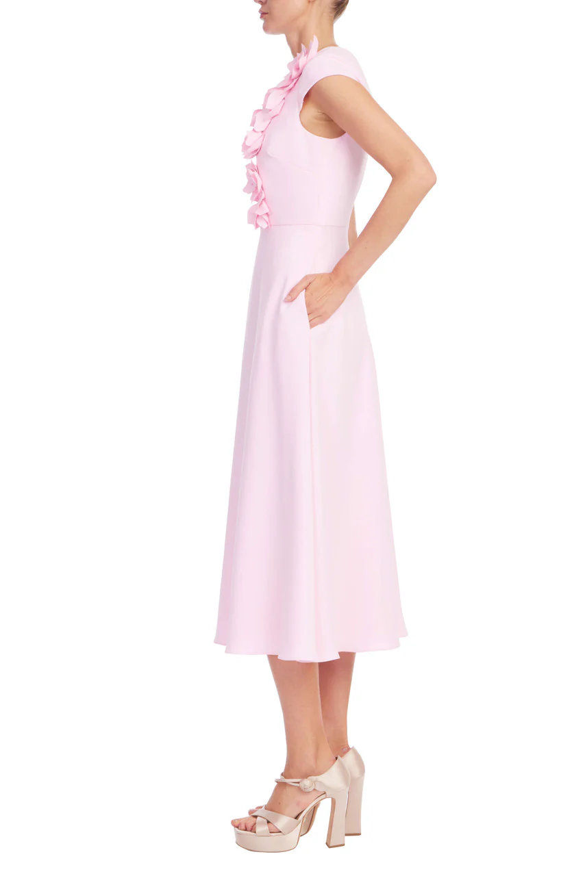 Floral Appliqué Cap sleeve Midi Dress - Image 5