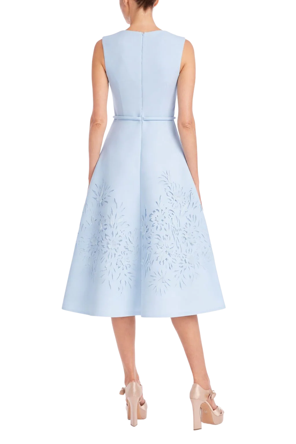 Floral Laser Cut A-Line Midi Dress - Image 6