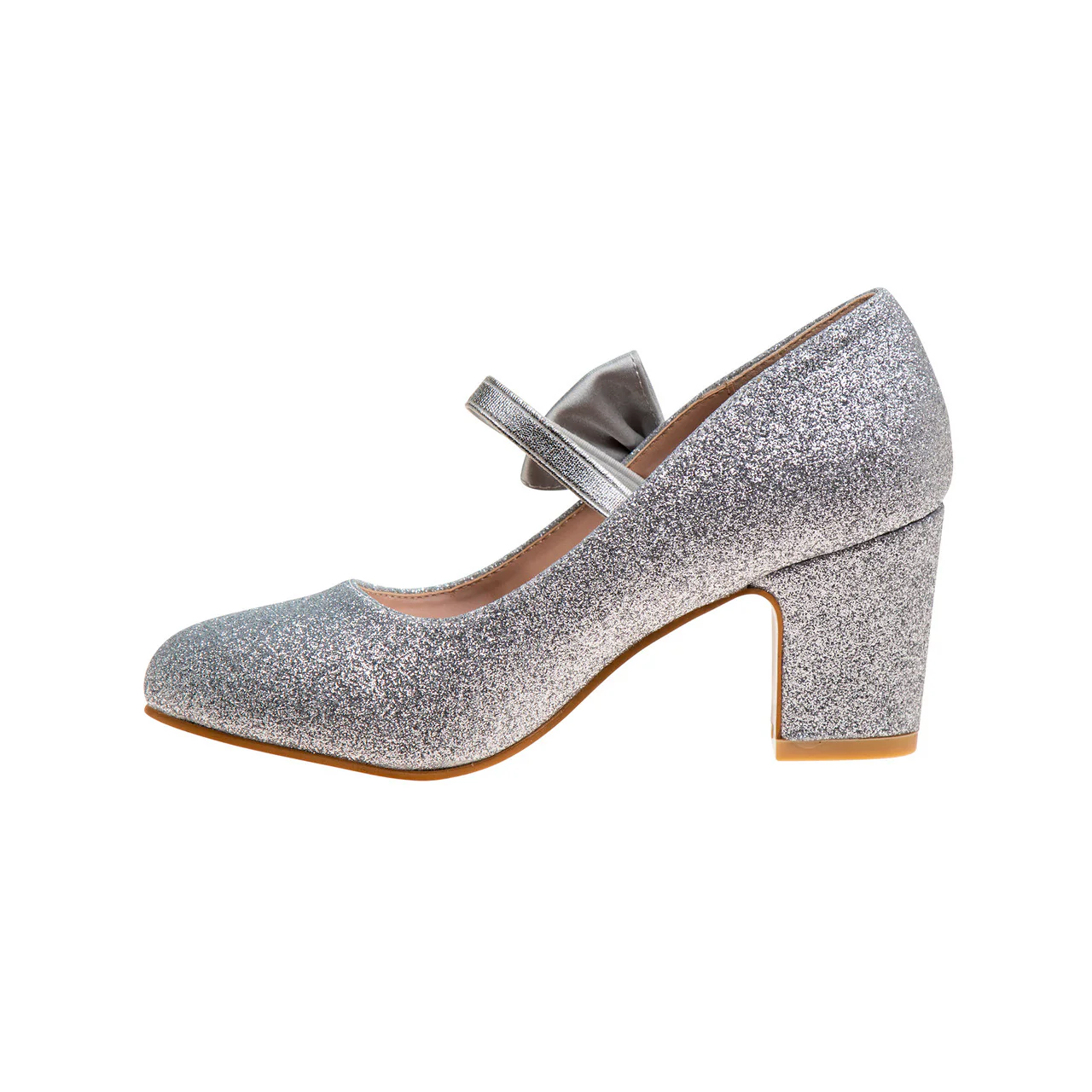 Girls' Glitter Block Heel Dress Shoes - Image 3