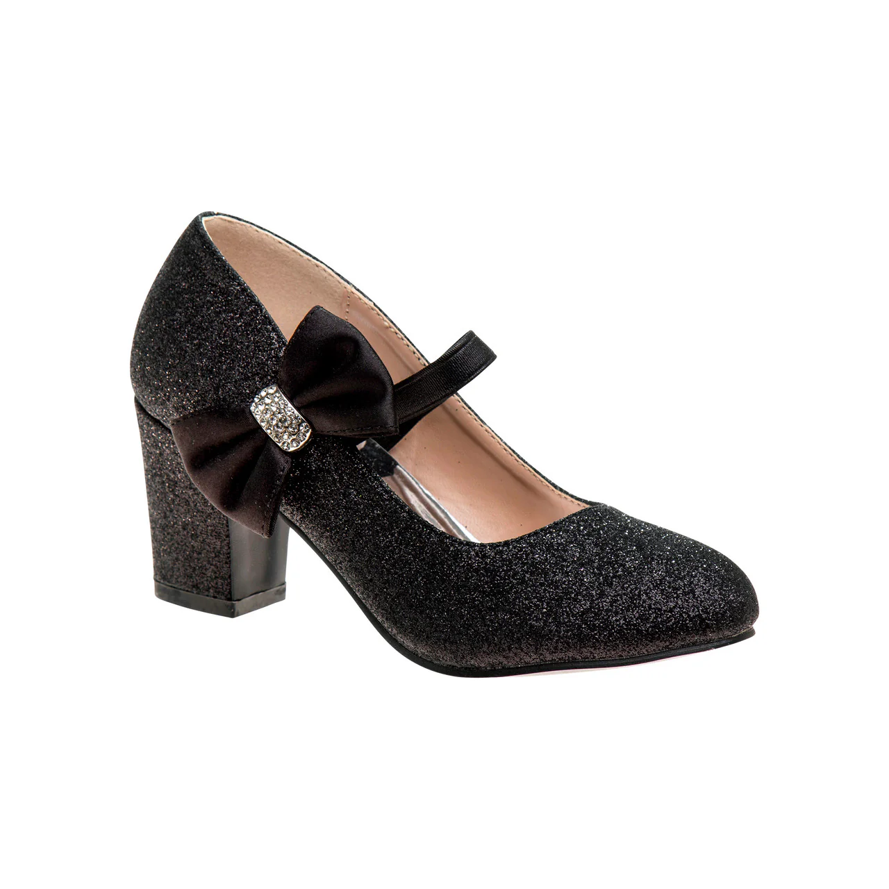 Girls' Glitter Block Heel Dress Shoes - Image 6