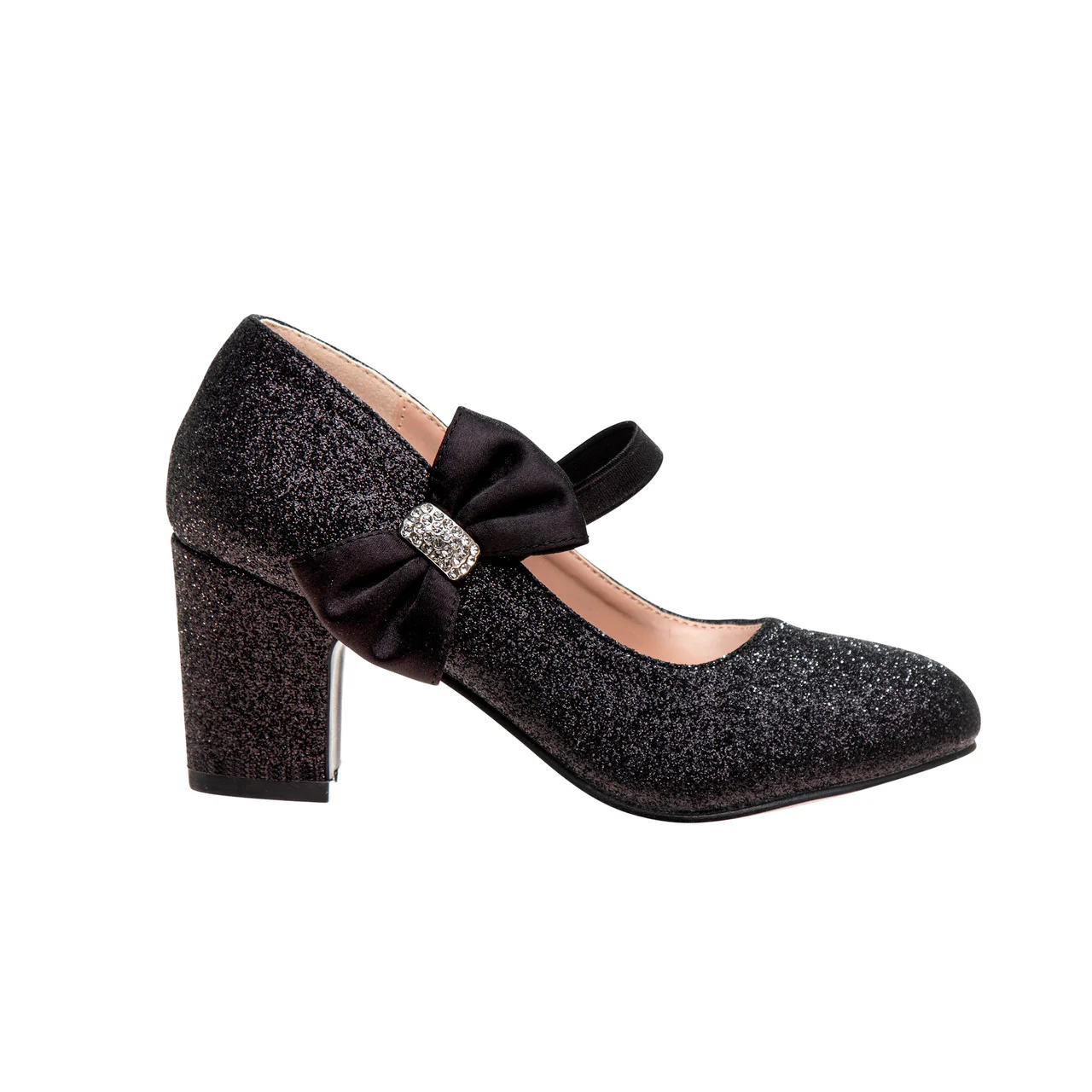 Girls' Glitter Block Heel Dress Shoes - Image 7