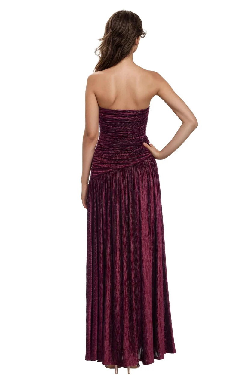 Katia Strapless Ruched Bodice Pleated Gown - Image 3