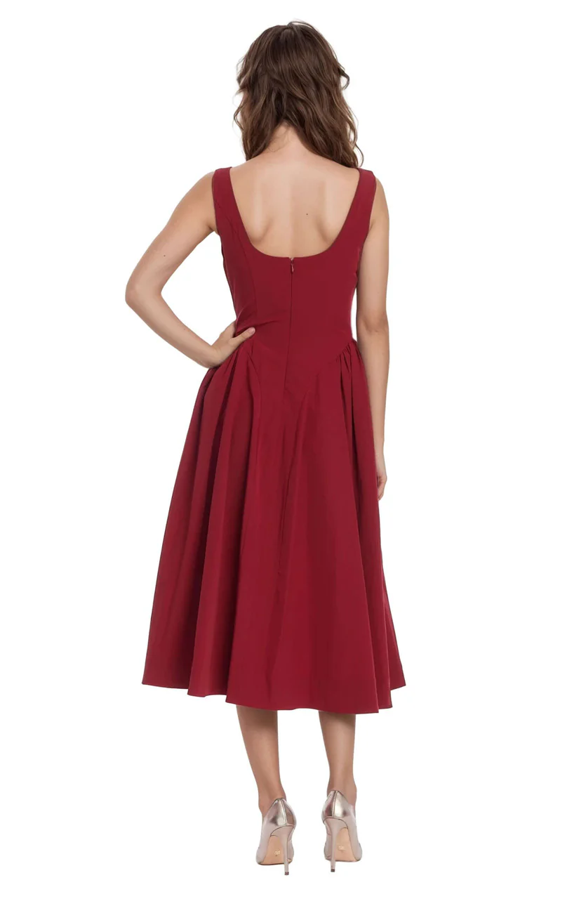 Kirsten Sleeveless Boatneck A-Line Midi Dress - Image 3
