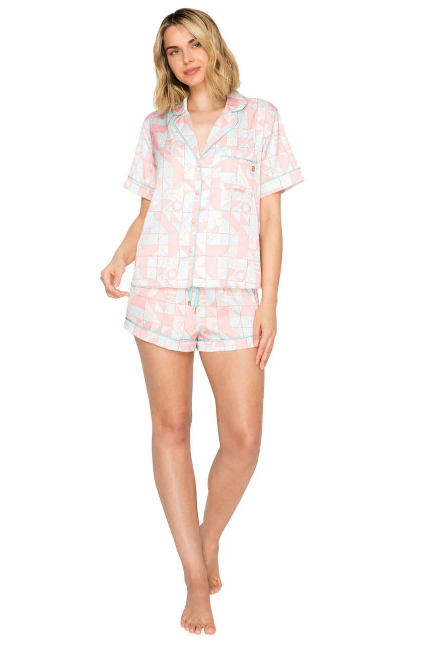 Luxe Satin Notched Collar Short Pajama Set - Image 11