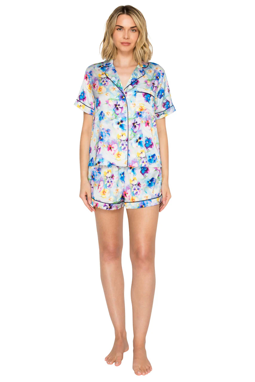 Luxe Satin Notched Collar Short Pajama Set - Image 15
