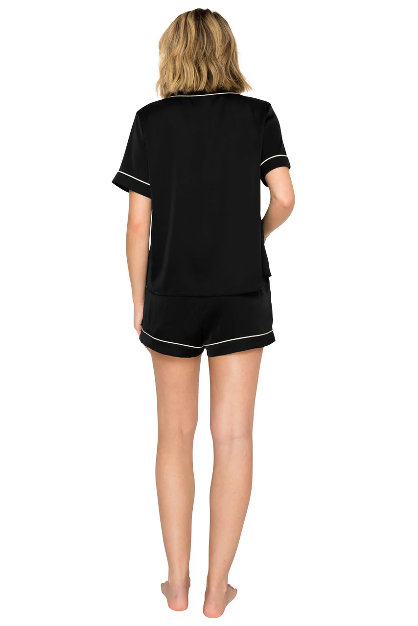 Luxe Satin Notched Collar Short Pajama Set - Image 27