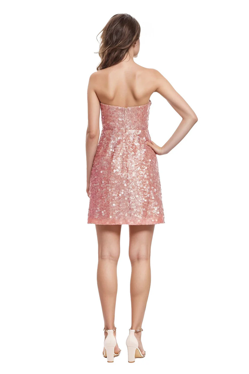 Madison Strapless Sequin A-Line Mini Dress - Image 3