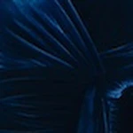 Navy Velvet Drape Gown with Puffed Sleeves - Image 14