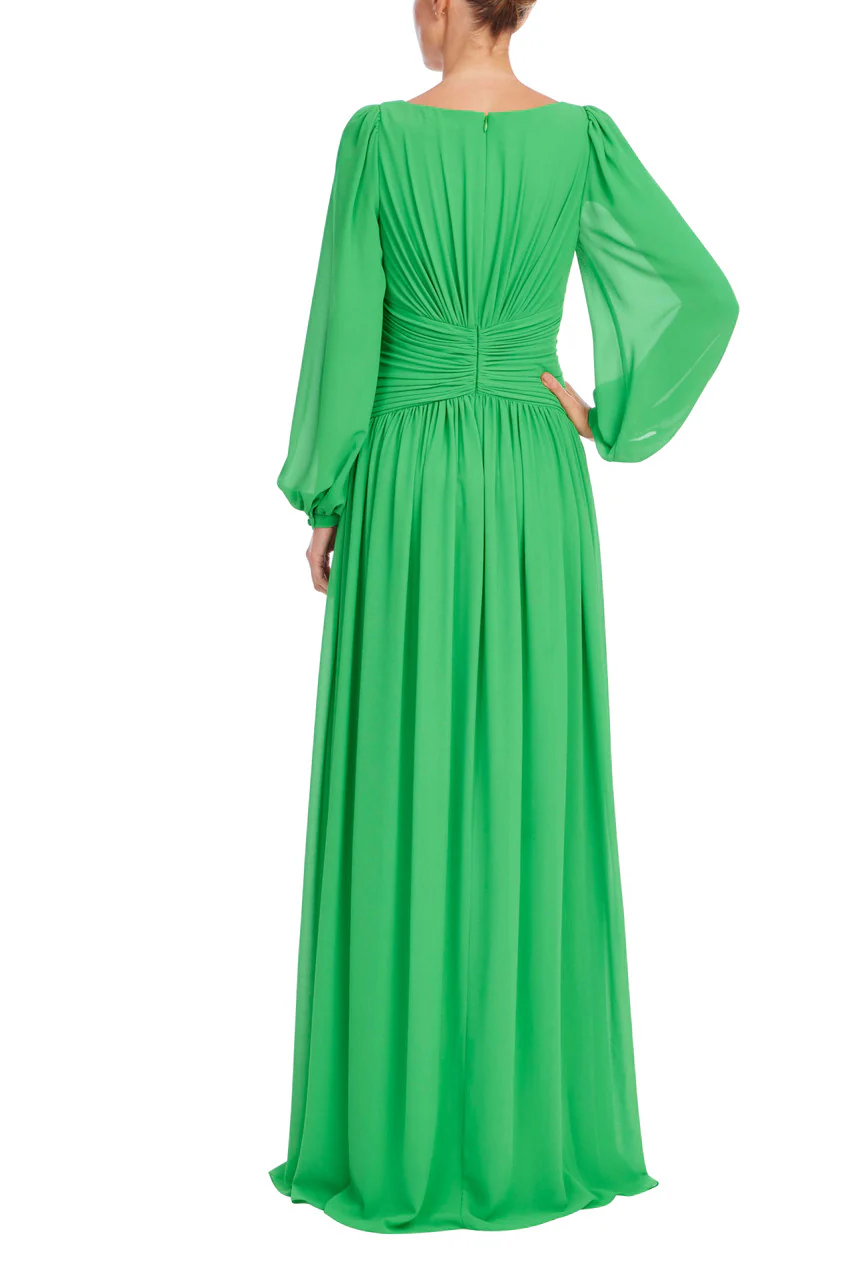 Pleated Sweetheart Bishop Sleeve Gown - Image 3
