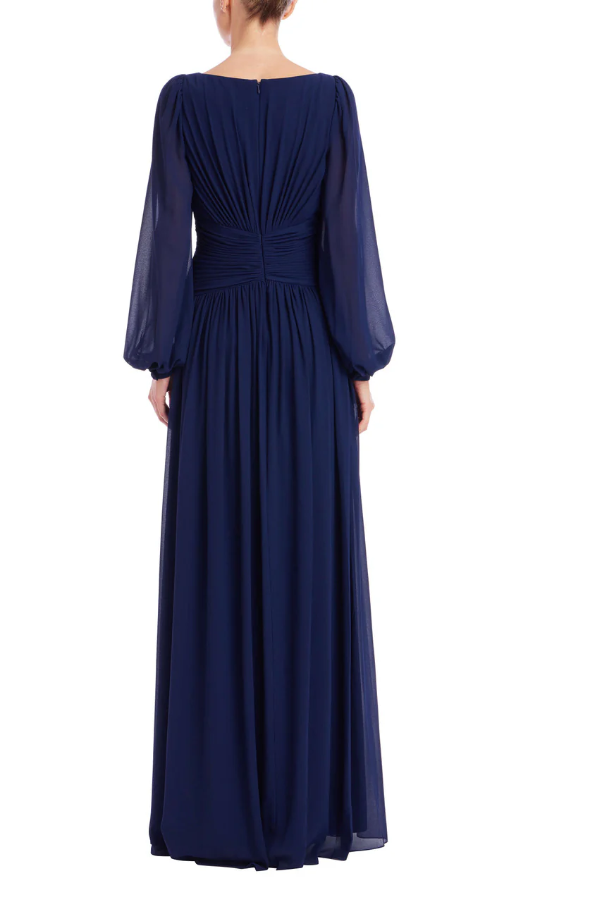 Pleated Sweetheart Bishop Sleeve Gown - Image 6