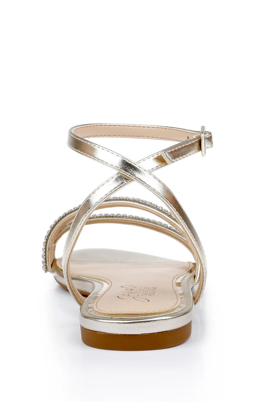 Roslyn Metallic Flat Sandal with Crystals - Image 14