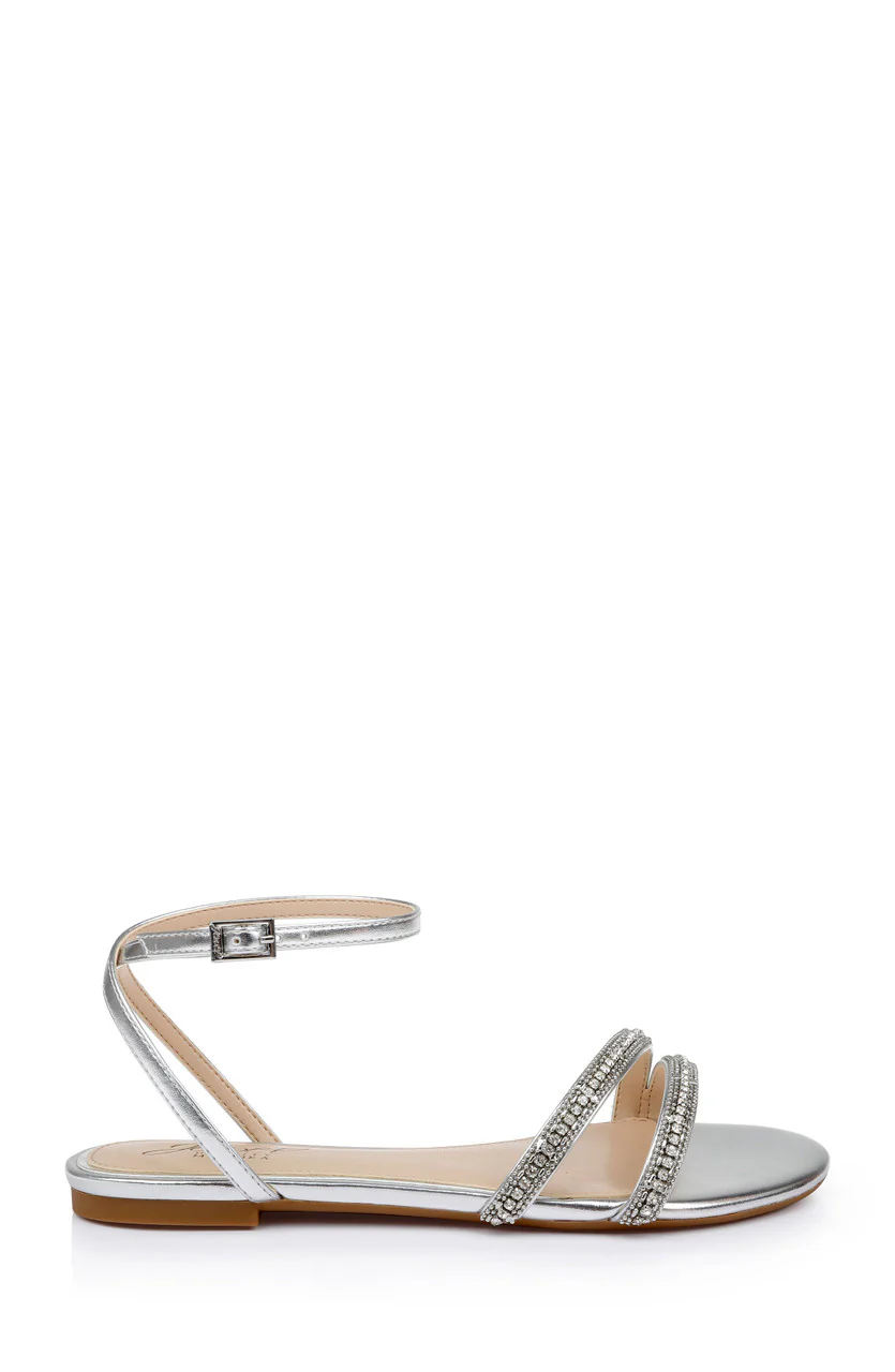 Roslyn Metallic Flat Sandal with Crystals - Image 16
