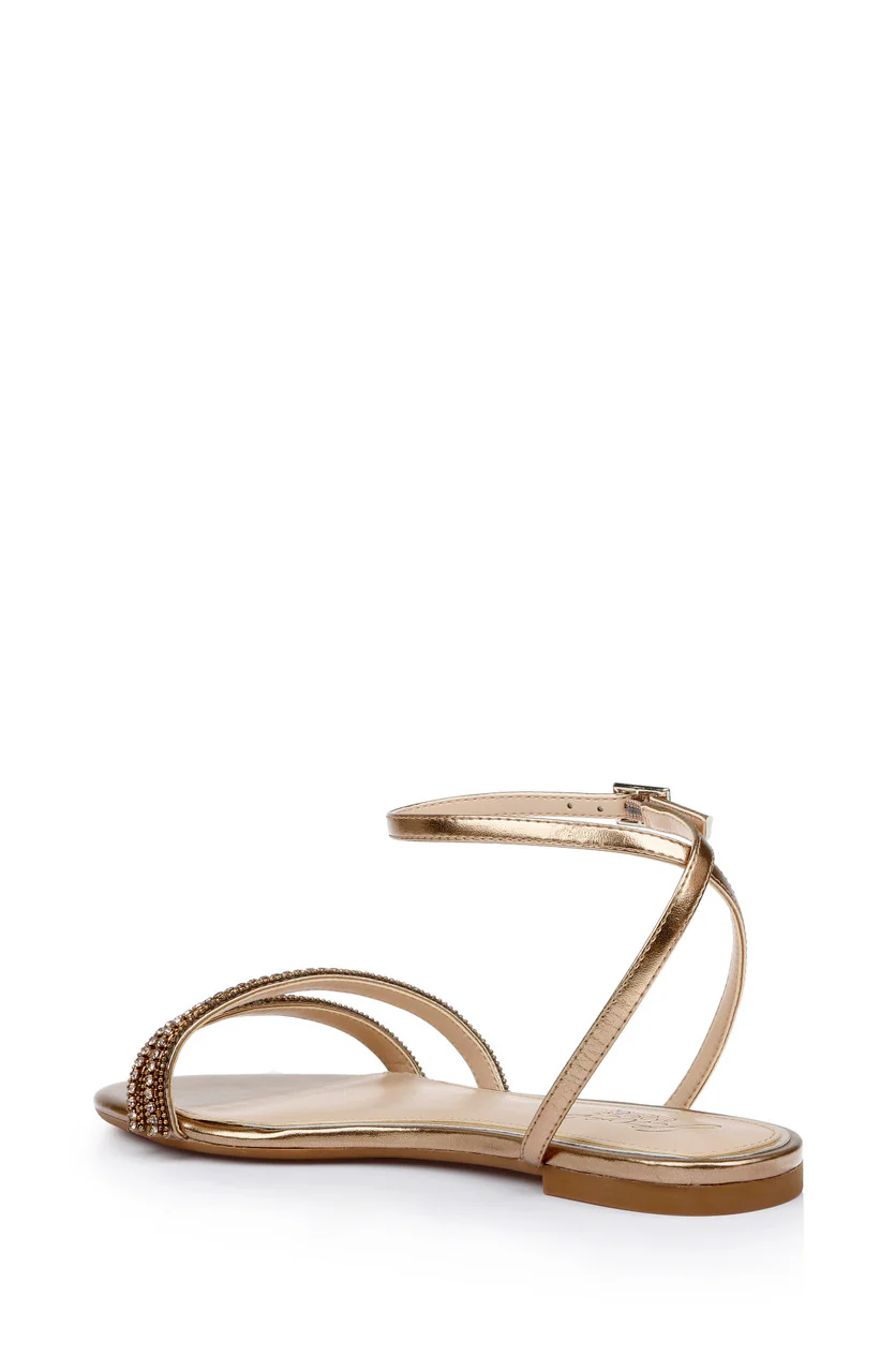 Roslyn Metallic Flat Sandal with Crystals - Image 3