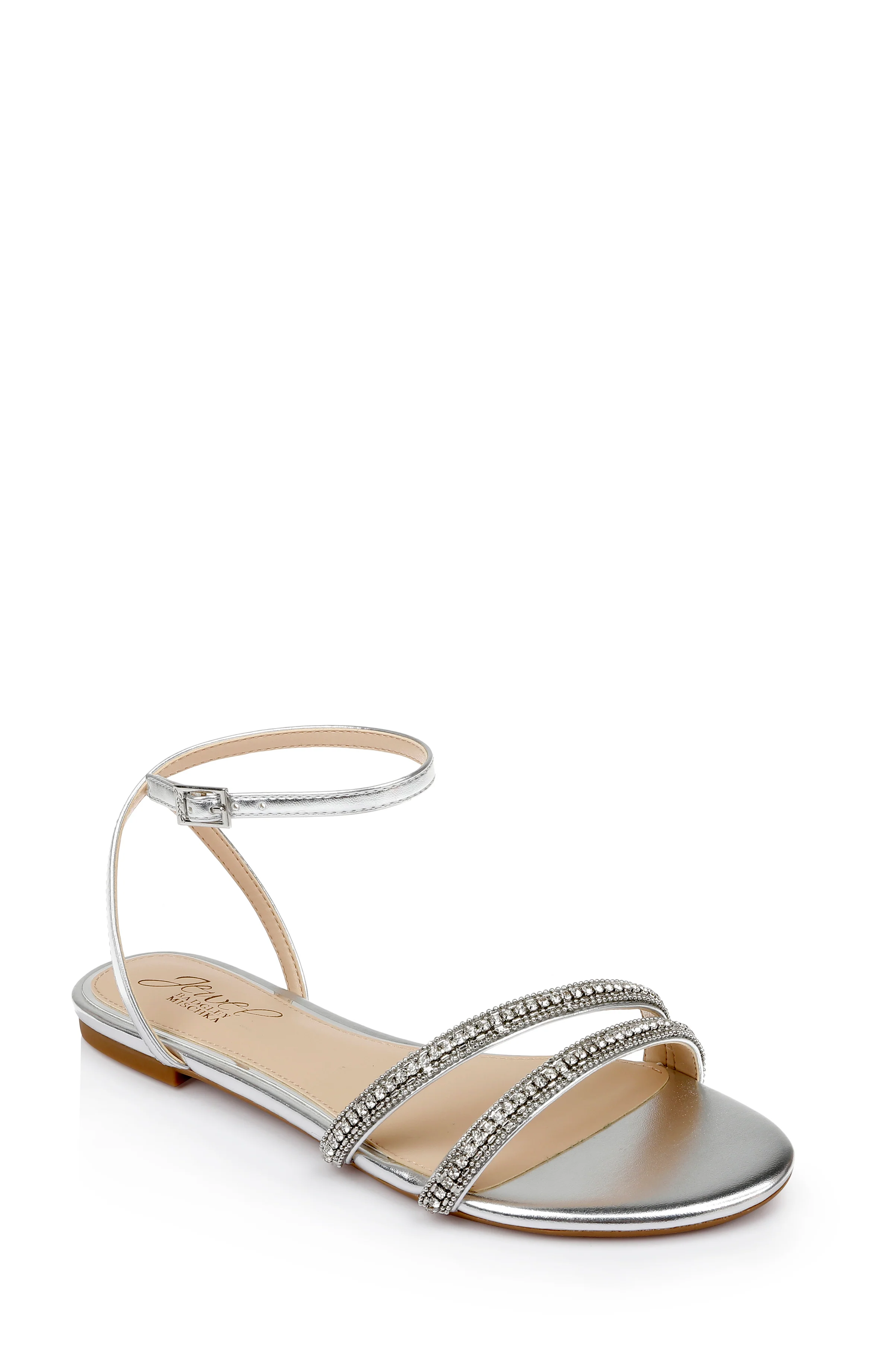 Roslyn Metallic Flat Sandal with Crystals - Image 41