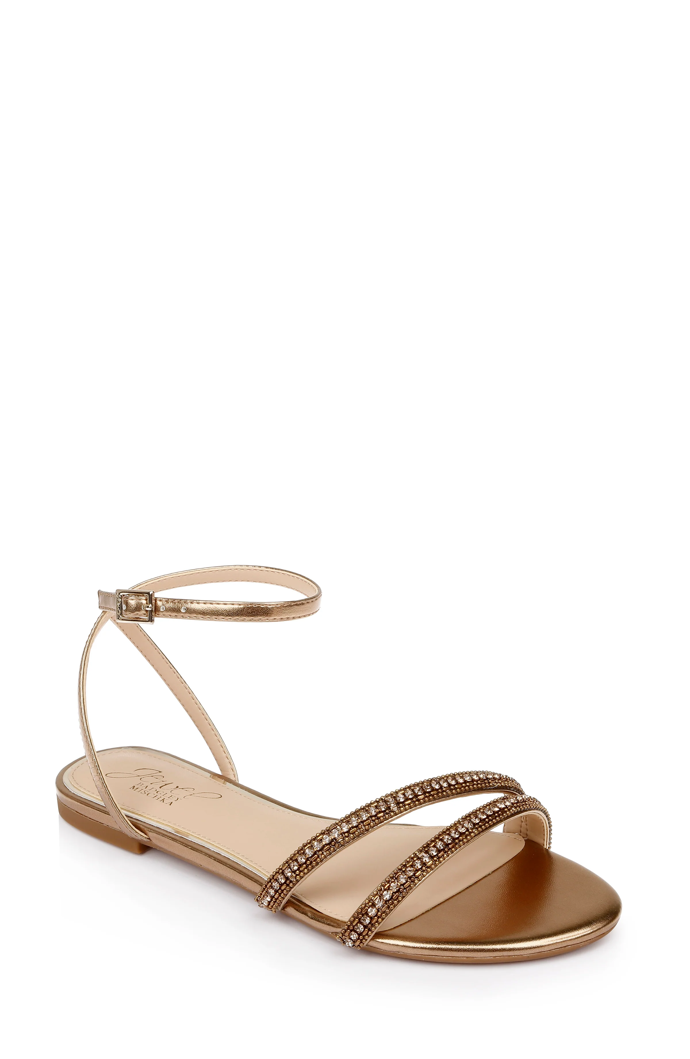 Roslyn Metallic Flat Sandal with Crystals - Image 50