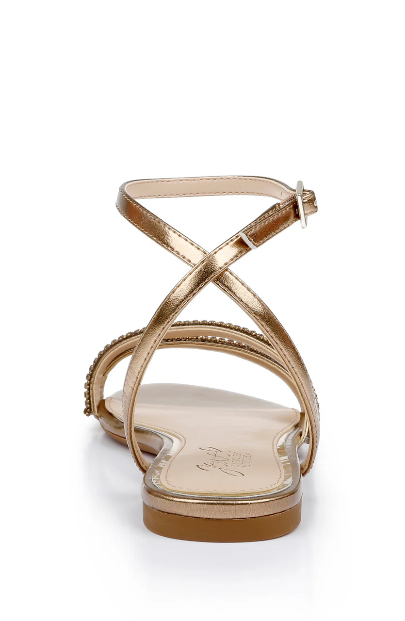 Roslyn Metallic Flat Sandal with Crystals - Image 7