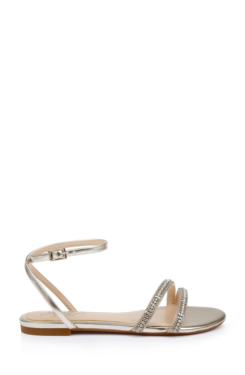 Roslyn Metallic Flat Sandal with Crystals - Image 9