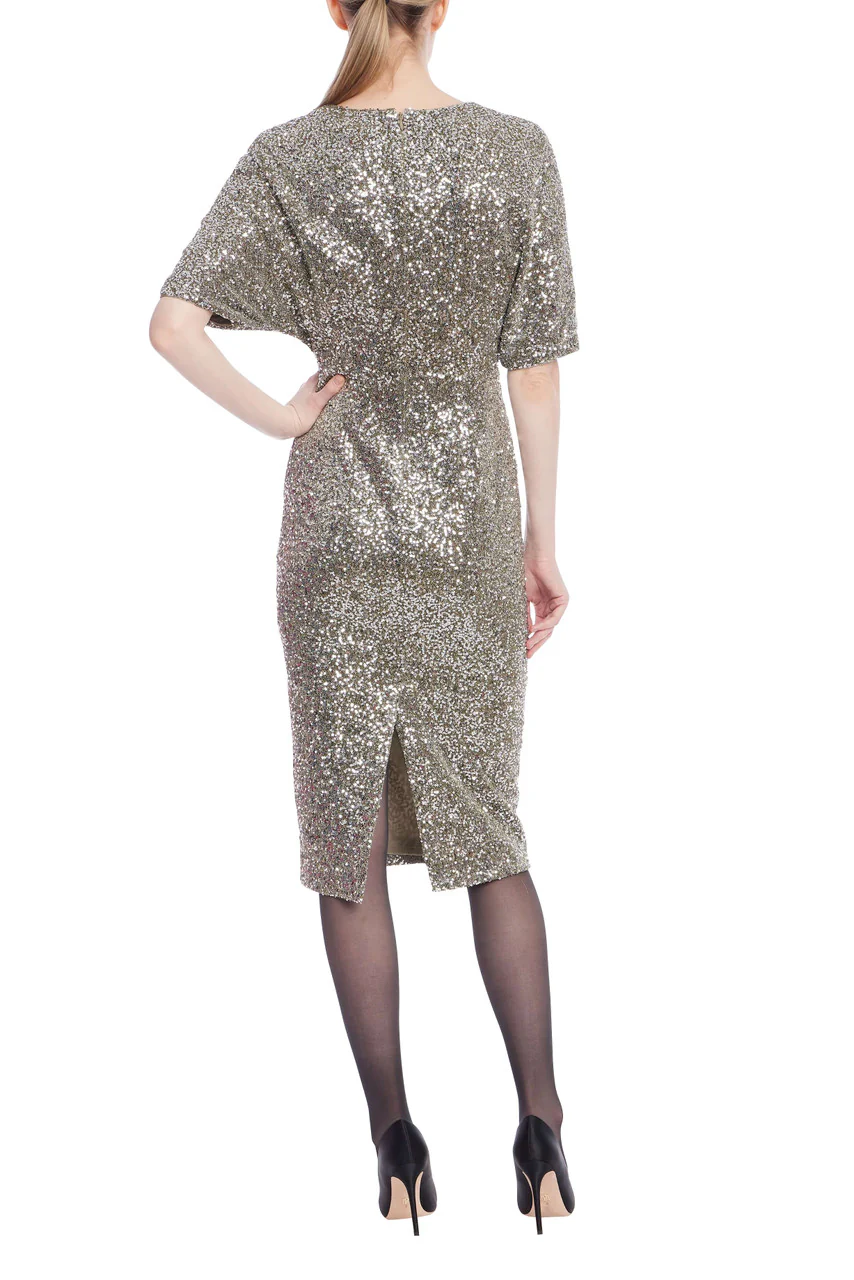 Short Sleeve Sequin Cocktail Dress - Image 3