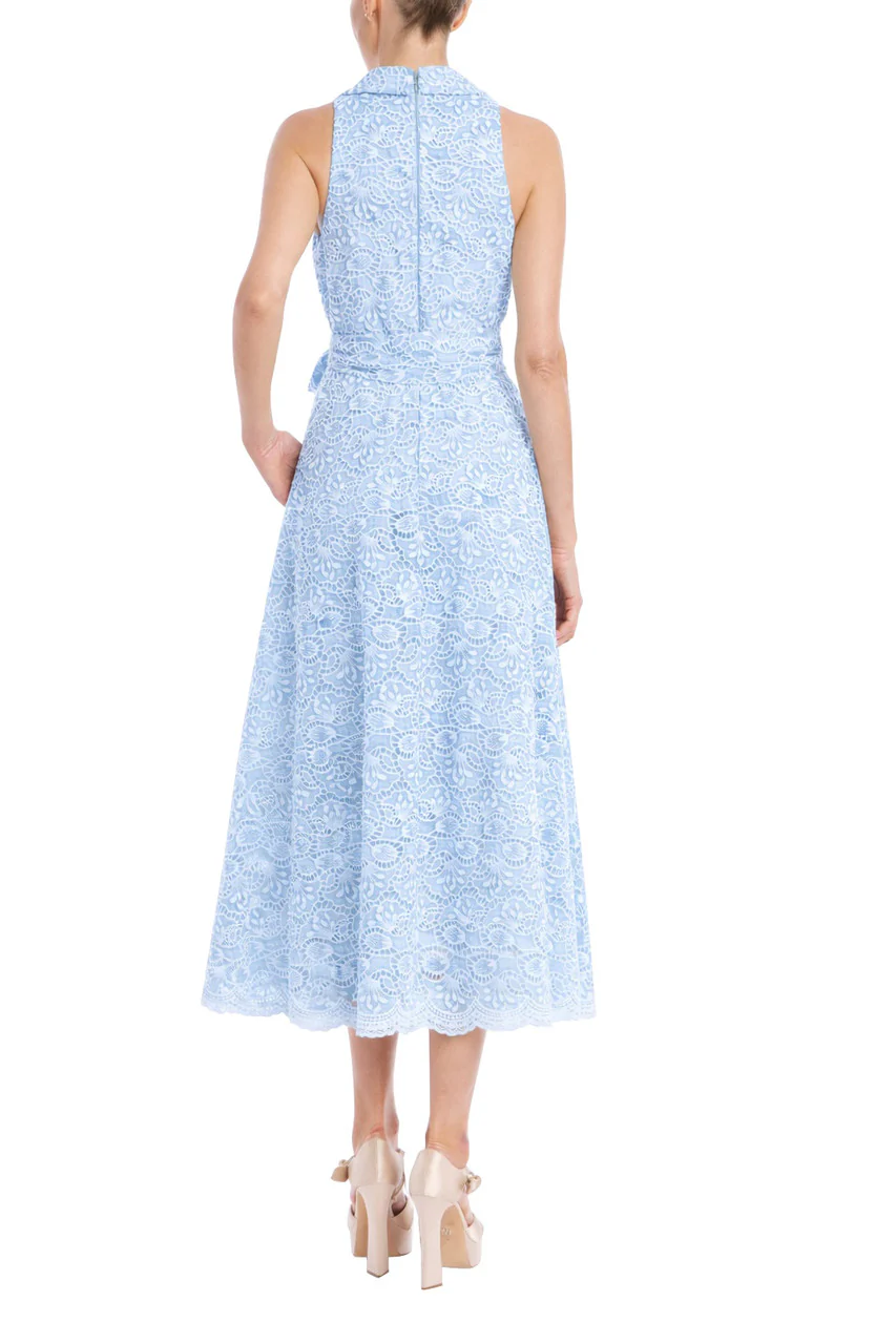 Sleeveless Eyelet Lace Belted Day Dress - Image 9